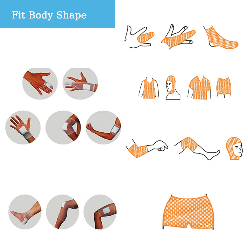 Эластичный сетчатый бинт для трубчатого ухода за раной, подходящая для формы тела