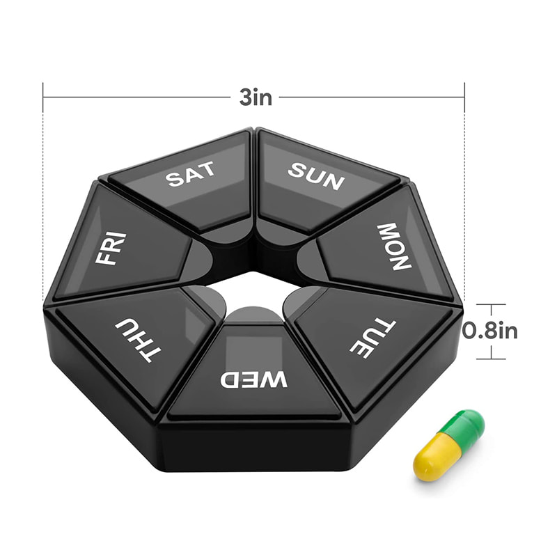 Портативный очень большой органайзер для еженедельных таблеток для медицины 