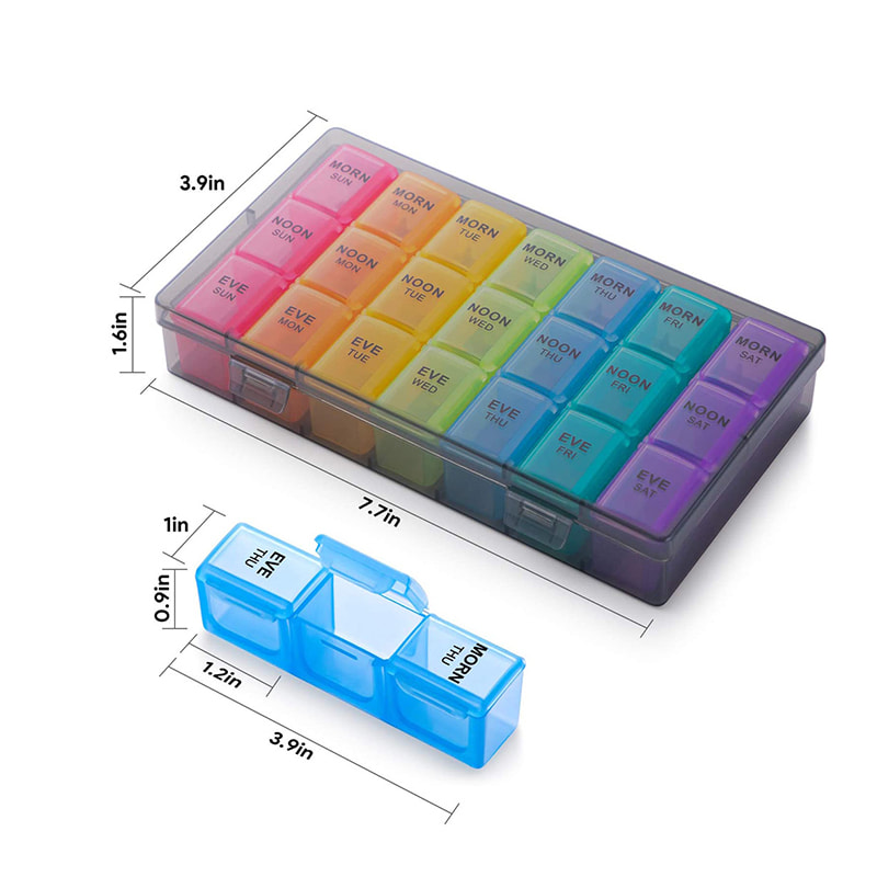 Портативный легкий большой органайзер для ежедневных еженедельных таблеток 